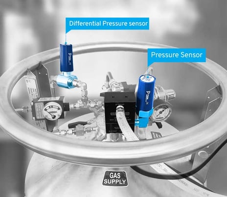 CO2 tank in a restaurant with Pulsa CO2 Guard to monitor usage